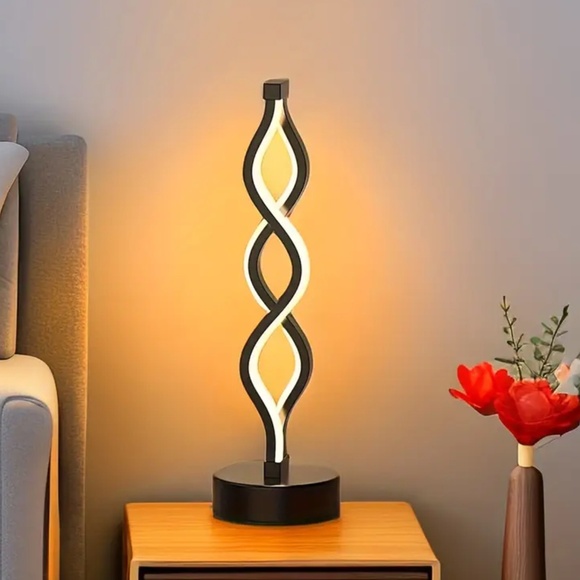 🎉Host Pick🎉 NWT Twisted Lamp in Black & White w/ 3 Color Temps! 2 Available!!! - Picture 1 of 9